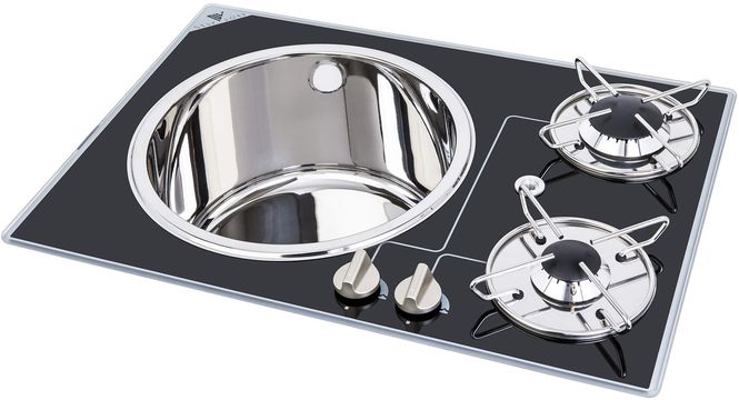 Hovedbilde Glass Hob 2 Sink gasskoketopp m/vask