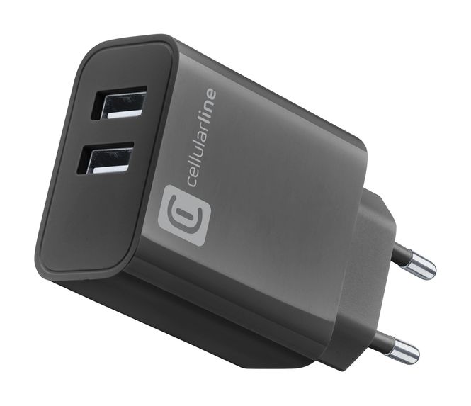 Hovedbilde USB lader 220V med to porter 12W + 12W