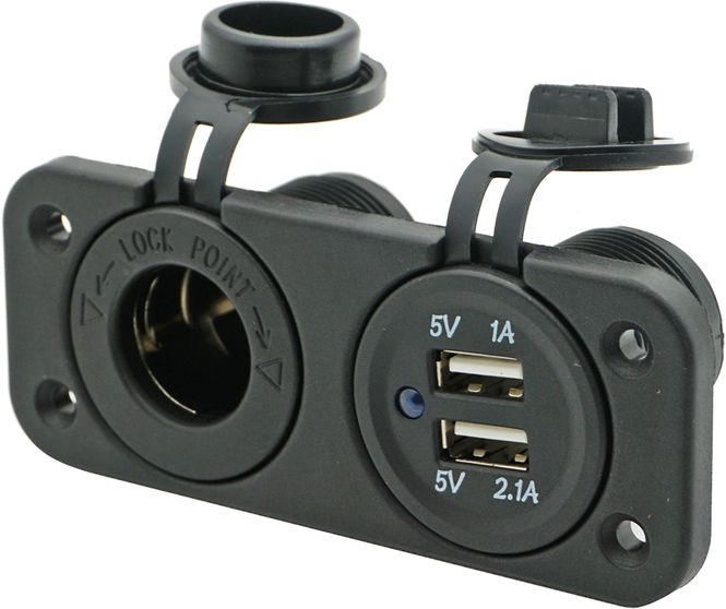 Hovedbilde Strømuttak + dobbel USB
