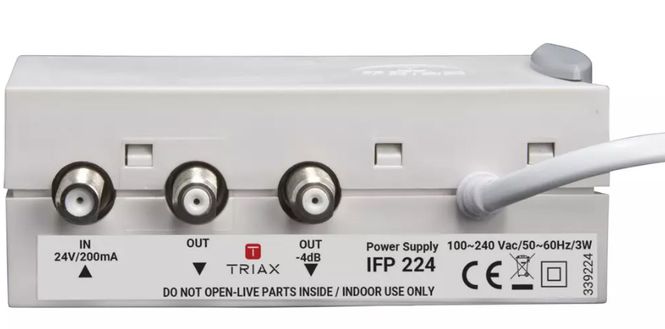 Hovedbilde Triax Filter/splitter, 2 utganger, 12/220V