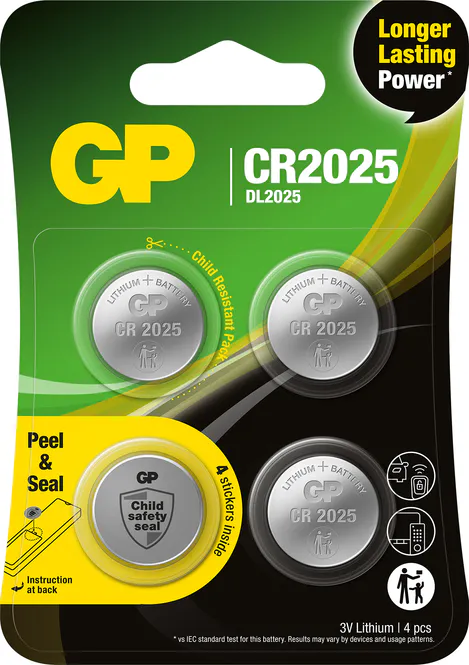 Hovedbilde GP Lithium Cell batteri CR2025 4-pk